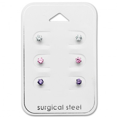 Round - 316L Surgical Grade Stainless Steel Steel Jewellery Sets A4S29035