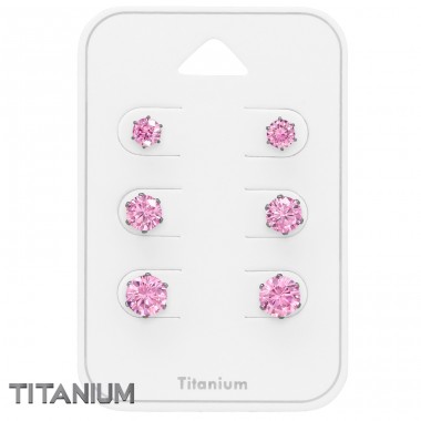 Round 4Mm, 5Mm, 6mm - Titanium Steel Jewellery Sets A4S49003