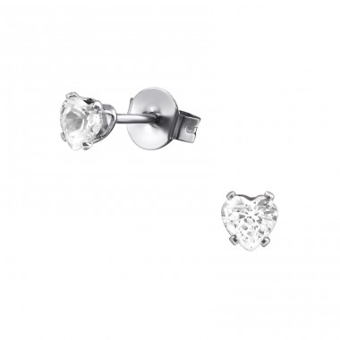 Heart - 316L Surgical Grade Stainless Steel Steel Ear Studs A4S29326