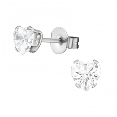 Heart - 316L Surgical Grade Stainless Steel Steel Ear Studs A4S29327