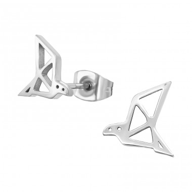 Origami Bird - 316L Surgical Grade Stainless Steel Steel Ear Studs A4S29820