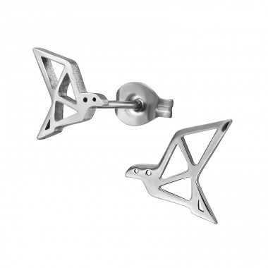 Origami Bird - 316L Surgical Grade Stainless Steel Steel Ear Studs A4S29820