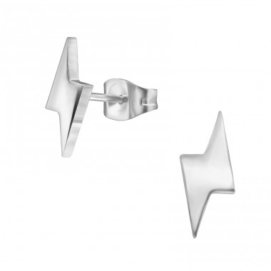 Thunderbolt - 316L Surgical Grade Stainless Steel Steel Ear Studs A4S34173