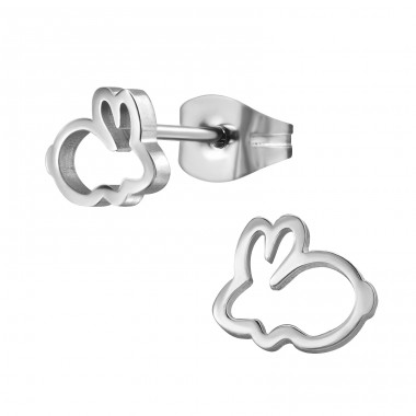 Rabbit - 316L Surgical Grade Stainless Steel Steel Ear Studs A4S44804