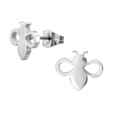 Bee symbol of nature - 316L Surgical Grade Stainless Steel Steel Ear Studs A4S44810