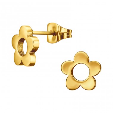 Golden Flower - 316L Surgical Grade Stainless Steel Steel Ear Studs A4S44832