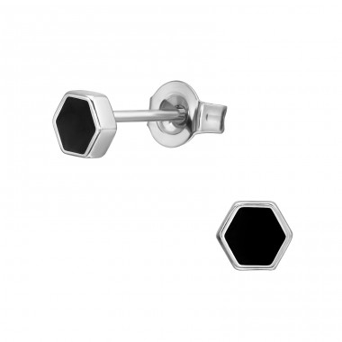 Hexagon - 316L Surgical Grade Stainless Steel Steel Ear Studs A4S45533