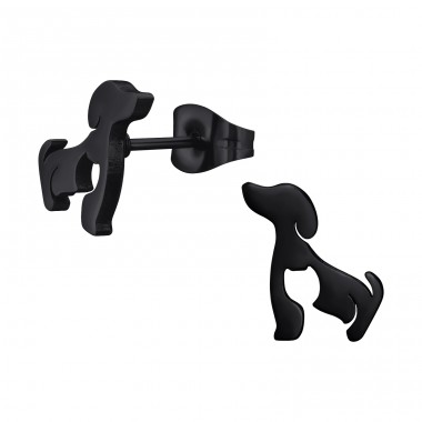 Dog with cat shape - 316L Surgical Grade Stainless Steel Steel Ear Studs A4S45928