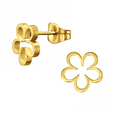 Golden flower - 316L Surgical Grade Stainless Steel Steel Ear Studs A4S45943