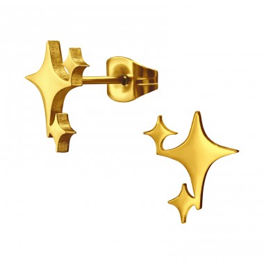 Golden Northern Star - 316L Surgical Grade Stainless Steel Steel Ear Studs A4S45949