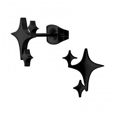 Black Northern Star - 316L Surgical Grade Stainless Steel Steel Ear Studs A4S45950