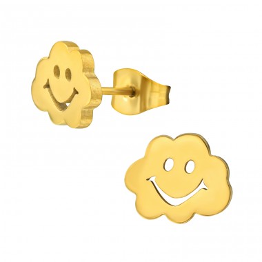 Smiley Cloud - 316L Surgical Grade Stainless Steel Steel Ear Studs A4S46333