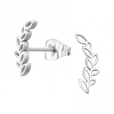 Leaf Branch - 316L Surgical Grade Stainless Steel Steel Ear Studs A4S46336