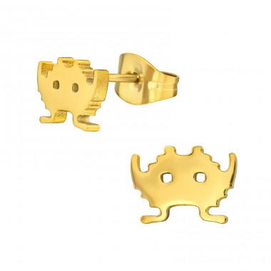 Gamer Emojis Invaders - 316L Surgical Grade Stainless Steel Steel Ear Studs A4S46338