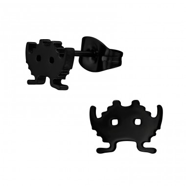 Black Gamer Emojis - 316L Surgical Grade Stainless Steel Steel Ear Studs A4S46339