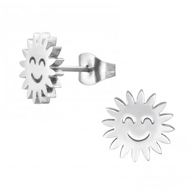 Smiley Sun - 316L Surgical Grade Stainless Steel Steel Ear Studs A4S46342