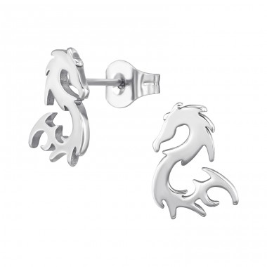 Dragon Steel Ear Studs - 316L Surgical Grade Stainless Steel Steel Ear Studs A4S46346