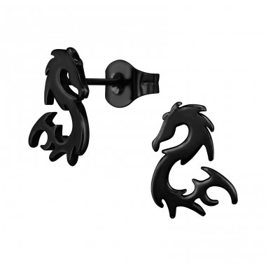 Schwarzer Drache – Ohrstecker aus chirurgischem Edelstahl A4S46348