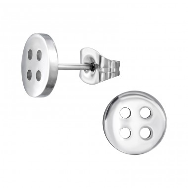 Steel Button - 316L Surgical Grade Stainless Steel Steel Ear Studs A4S46737