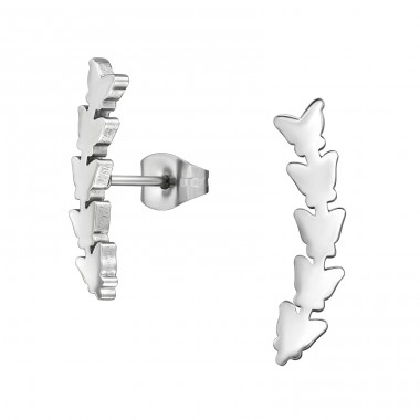 Butterflies in arrow shape - 316L Surgical Grade Stainless Steel Steel Ear Studs A4S46741