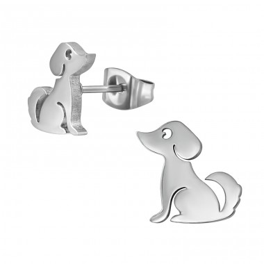 Dog - 316L Surgical Grade Stainless Steel Steel Ear Studs A4S47930