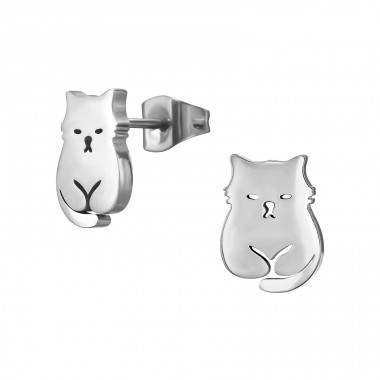 Katze - Chirurgischer 316L-Edelstahl Stahl-Ohrstecker A4S47938