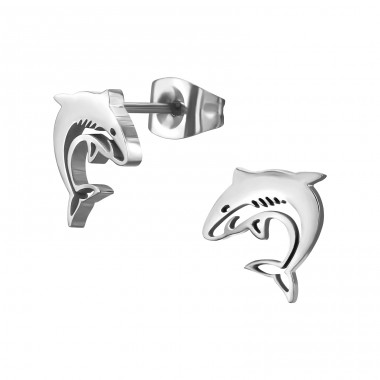 Shark - 316L Surgical Grade Stainless Steel Steel Ear Studs A4S47940