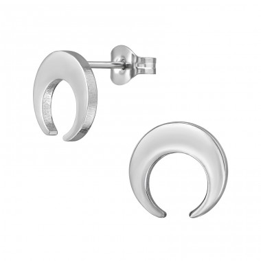 Crescent - 316L Surgical Grade Stainless Steel Steel Ear Studs A4S48137