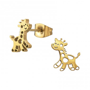 Giraffe - 316L Surgical Grade Stainless Steel Steel Ear Studs A4S48160