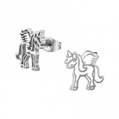 Einhorn - Chirurgischer 316L-Edelstahl Stahl-Ohrstecker A4S48163