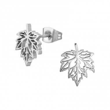 Leaf - 316L Surgical Grade Stainless Steel Steel Ear Studs A4S48165