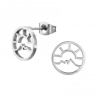 Sunset - 316L Surgical Grade Stainless Steel Steel Ear Studs A4S48170