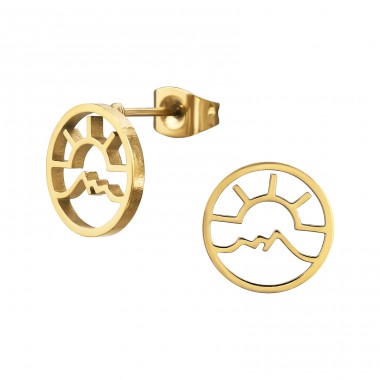 Sunset - 316L Surgical Grade Stainless Steel Steel Ear Studs A4S48171