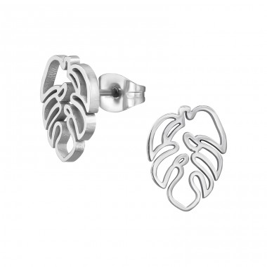 Monstera - 316L Surgical Grade Stainless Steel Steel Ear Studs A4S48174