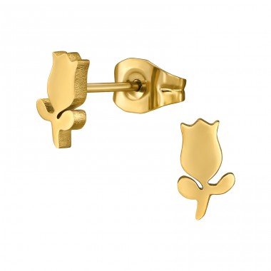 Golden Tulip  - 316L Surgical Grade Stainless Steel Steel Ear Studs A4S48269