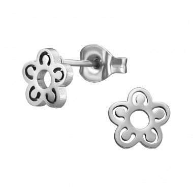 Flower - 316L Surgical Grade Stainless Steel Steel Ear Studs A4S48270