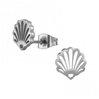 Shell - 316L Surgical Grade Stainless Steel Steel Ear Studs A4S48274