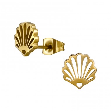 Golden Shell - 316L Surgical Grade Stainless Steel Steel Ear Studs A4S48275