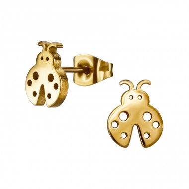 Golden Ladybug - 316L Surgical Grade Stainless Steel Steel Ear Studs A4S48281