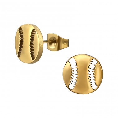 Baseball Ball - 316L Surgical Grade Stainless Steel Steel Ear Studs A4S48285