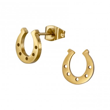 Golden Horseshoe - 316L Surgical Grade Stainless Steel Steel Ear Studs A4S48287