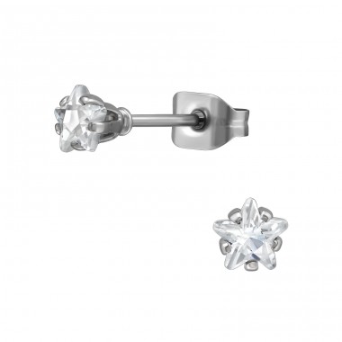 4mm Star - 316L Surgical Grade Stainless Steel Steel Ear Studs A4S48288