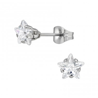 6mm Star - 316L Surgical Grade Stainless Steel Steel Ear Studs A4S48289