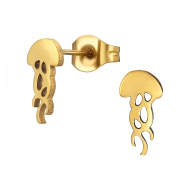 Golden Jellyfish - 316L Surgical Grade Stainless Steel Steel Ear Studs A4S48454