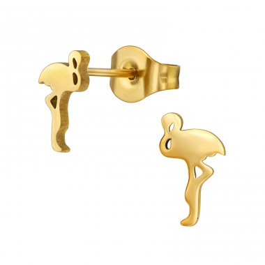 Golden Flamingo - 316L Surgical Grade Stainless Steel Steel Ear Studs A4S48458