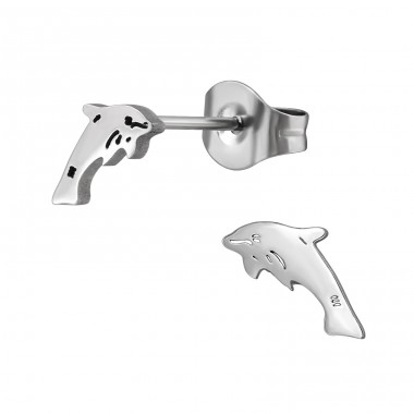 Dolphin - 316L Surgical Grade Stainless Steel Steel Ear Studs A4S48466