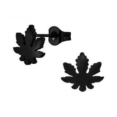 Cannabis Leaf - 316L Surgical Grade Stainless Steel Steel Ear Studs A4S48471