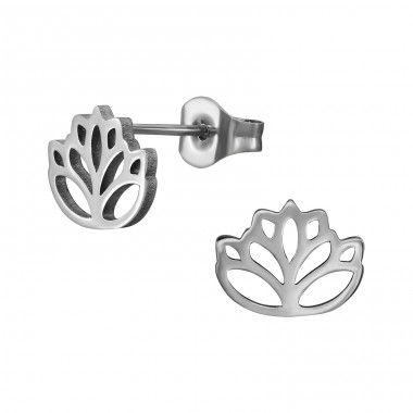 Lotus - 316L Surgical Grade Stainless Steel Steel Ear Studs A4S48474