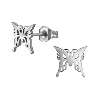 Butterfly - 316L Surgical Grade Stainless Steel Steel Ear Studs A4S48476