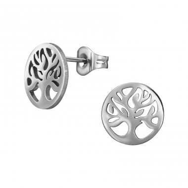 Tree Of Life - 316L Surgical Grade Stainless Steel Steel Ear Studs A4S48479